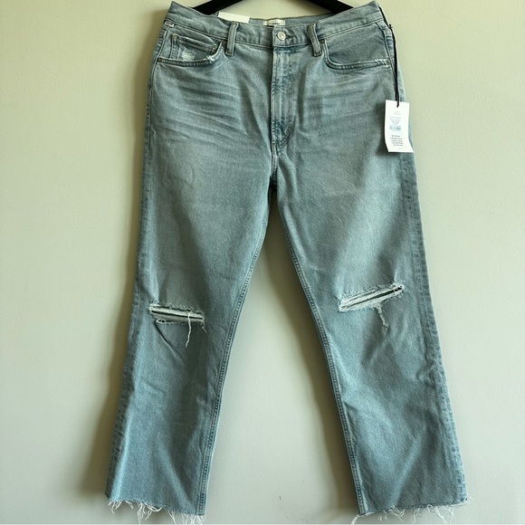 CITIZENS OF HUMANITY Daphne Ripped High Waist Raw Hem Crop Stovepipe Jeans - Picture 4 of 14